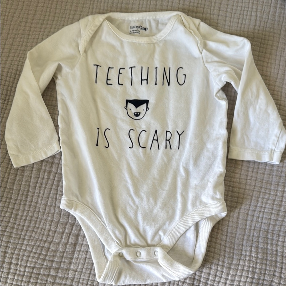 babyGAP White long sleeve Halloween onesie